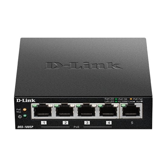 D-Link DES-1005P Switch Schwarz #201156