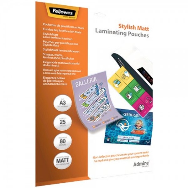 Fellowes Admire Stylish Matt Pouch A3 80 #259497