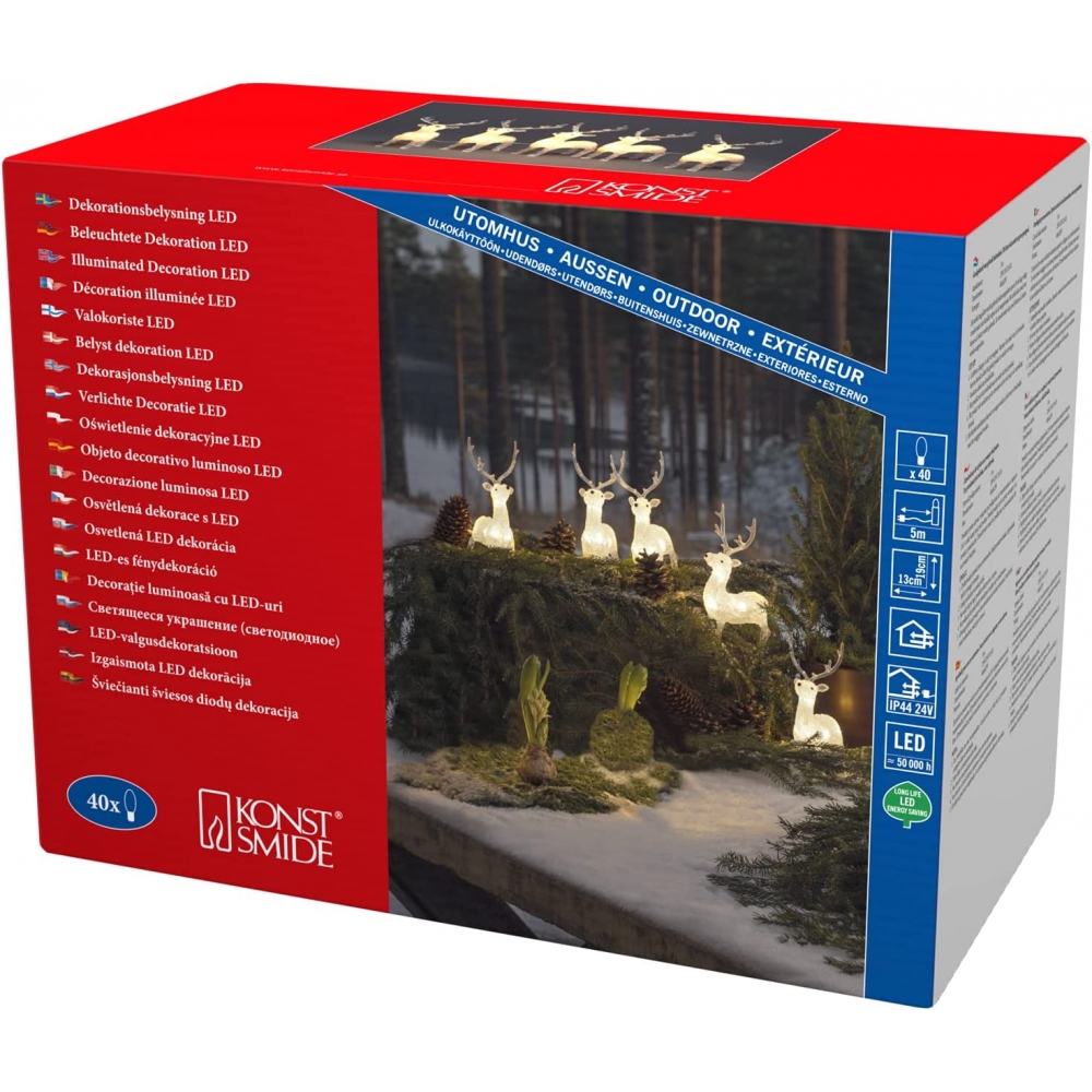 Rentier weiß 5er-Set LED - Acryl | Konstsmide LED-Dekobeleuchtung - Price-Guard