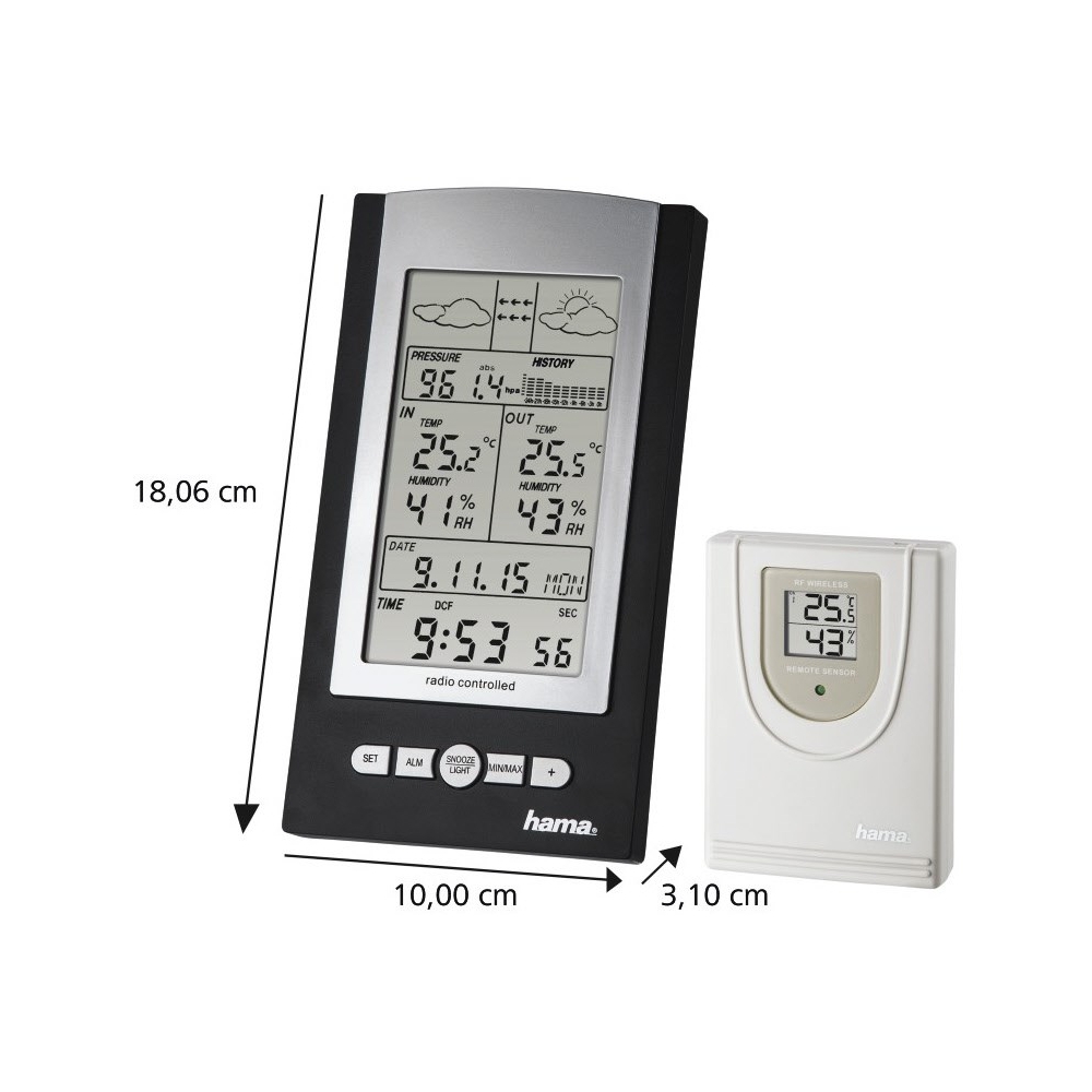Hama EWS-800 - Wetterstation - schwarz | Price-Guard