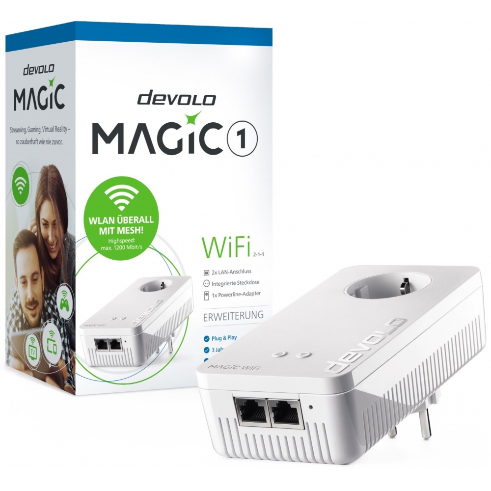 devolo Magic 1 WiFi Erweiterung 2-1-1 - Powerline Adapter WLAN - weiß