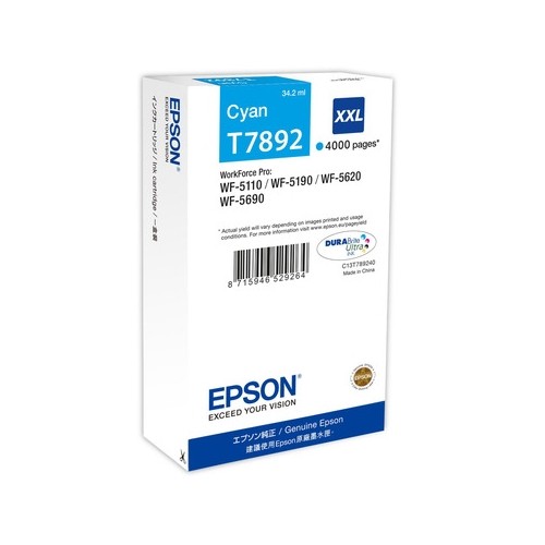 EPSON Epson Tintenpatronen T7892 Cyan XX #195139
