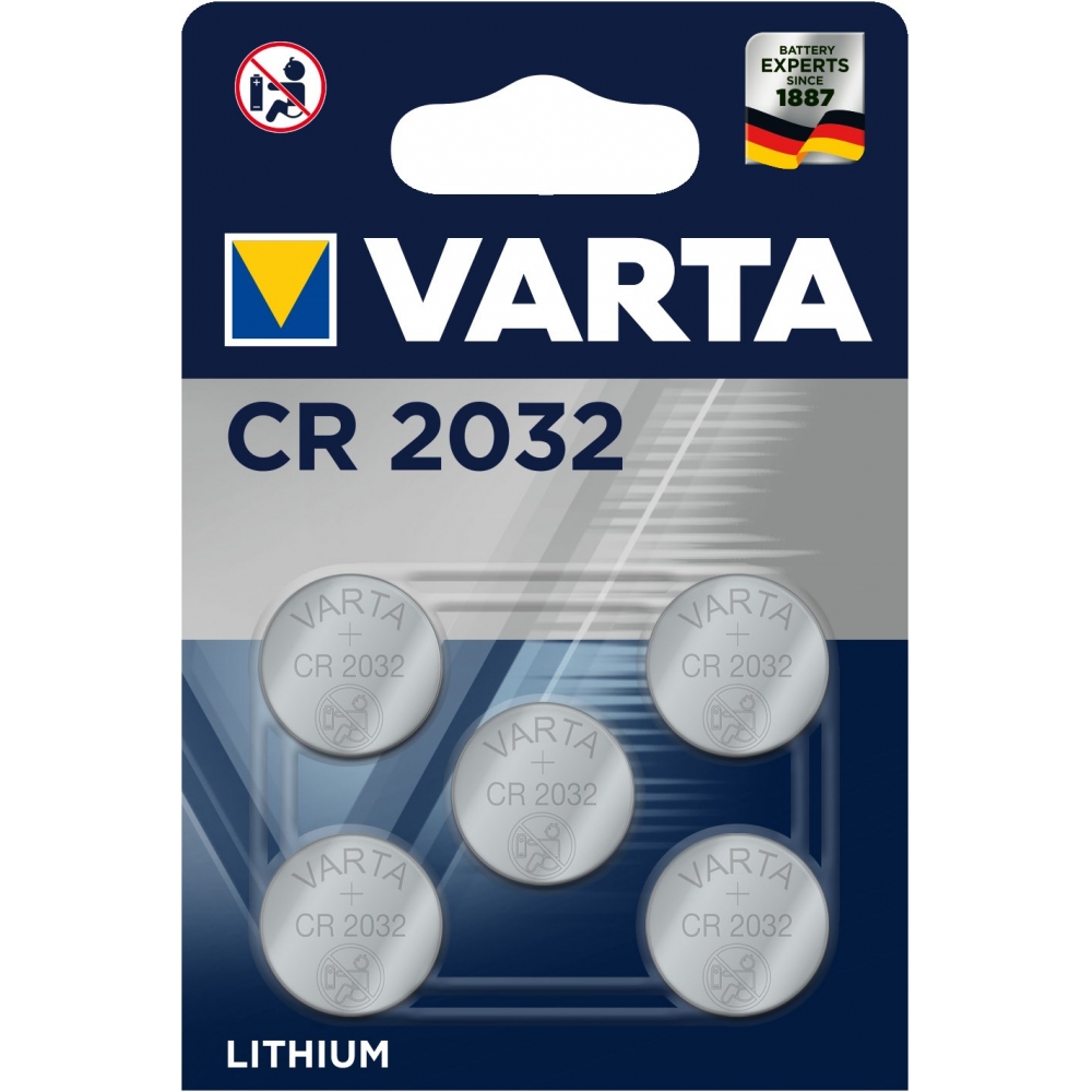 VARTA CR2032 Lithium Knopfzellen 3V Batterie in Original Blisterverpackung 5er 