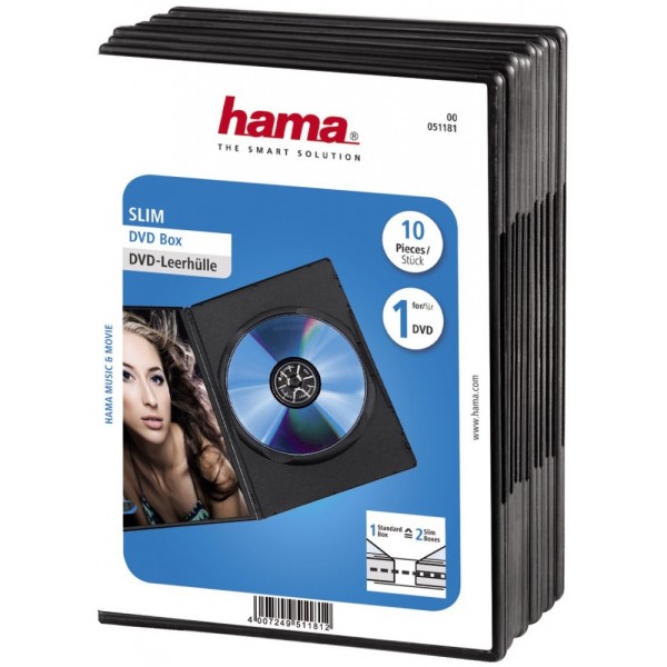 Hama Slim Box 10er - DVD Leerhuellen - s #717584