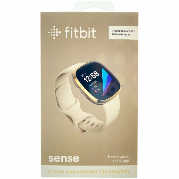 Fitbit Sense Lunar - Smartwatch - white/ #252229