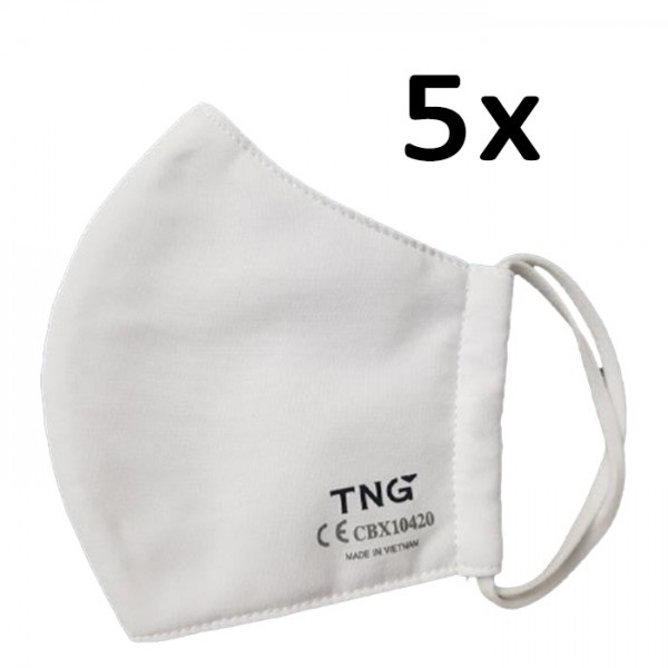 TNG Mund-Nasen-Maske 5er Pack weiss Gesi #153457