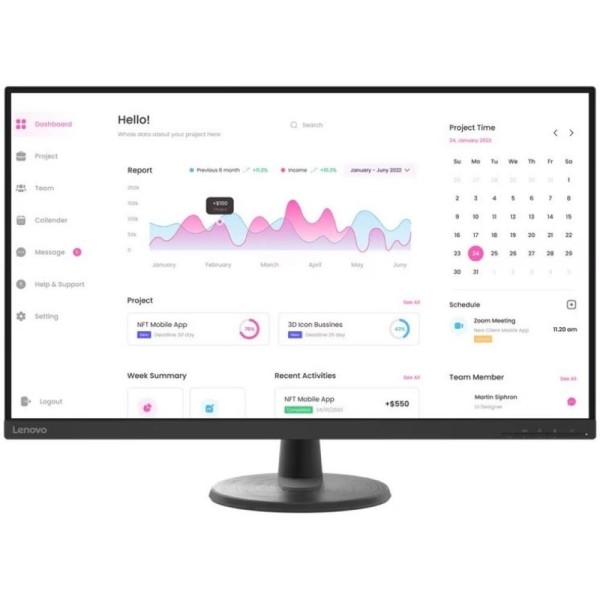 Lenovo D32-40 - TFT-Monitor - raven blac #347254