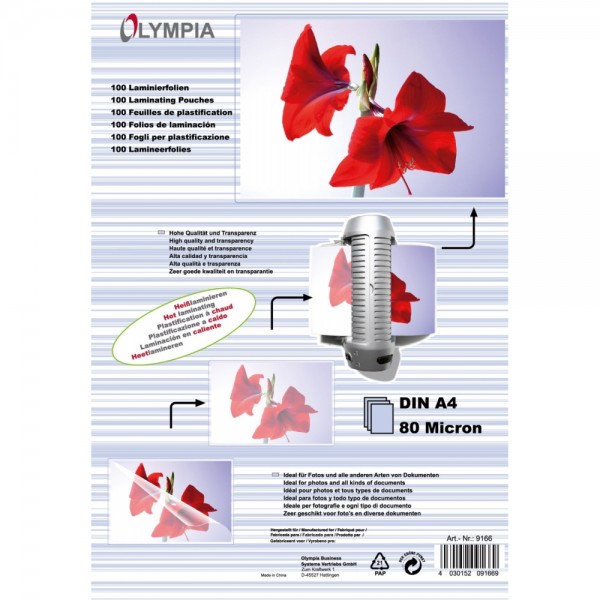 Olympia A4 80 Mic - Laminierfolien - tra #245175